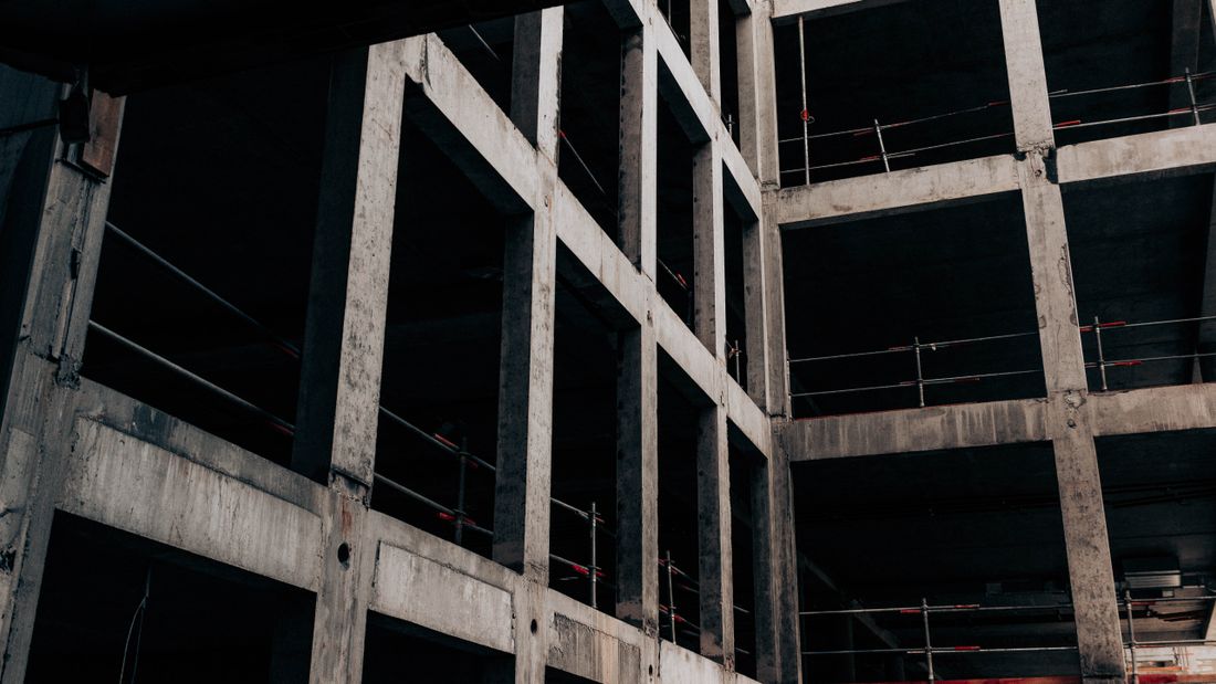 Reinforced concrete building under construction